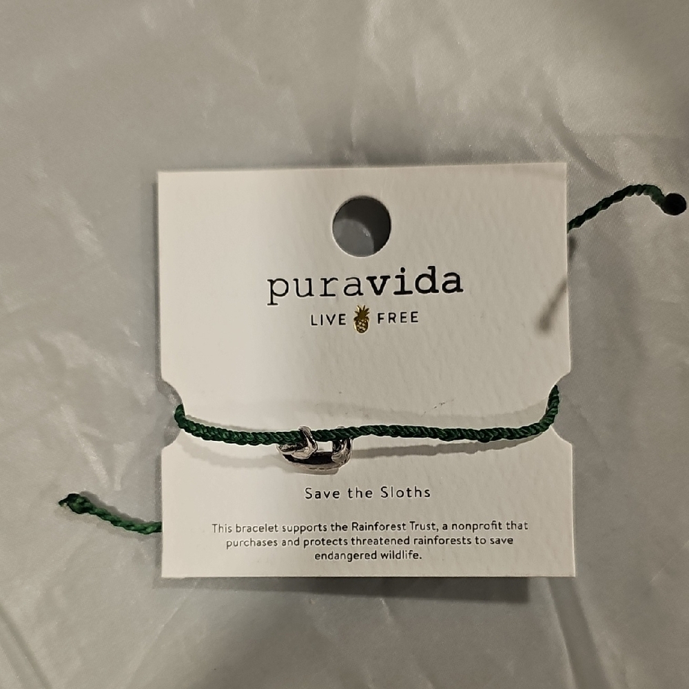 Pura Vida Green Sloth Bracelet